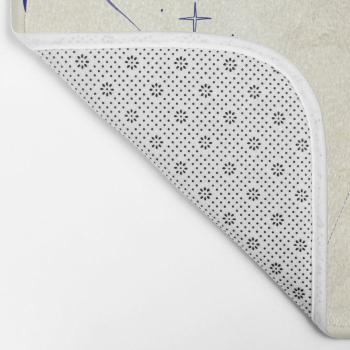 White and dark blue mystical starry night Bath Mat Gallery Image 2