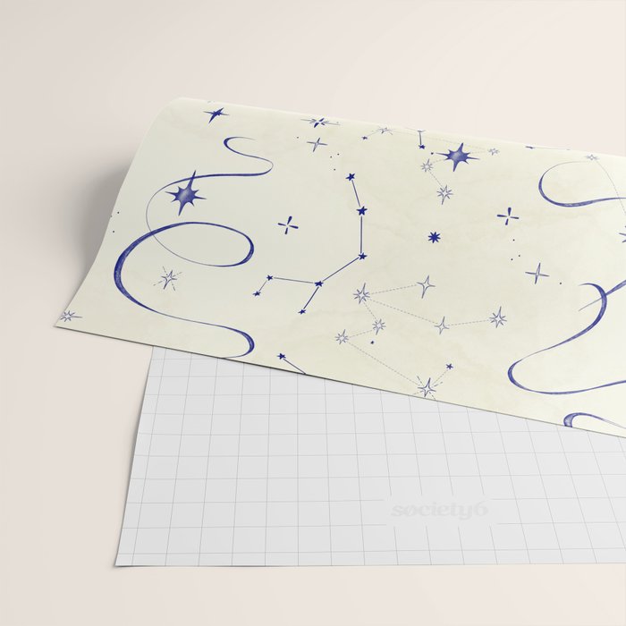 White and dark blue mystical starry night Wrapping Paper Gallery Image 2