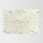 White and dark blue mystical starry night Rug Gallery Image 2