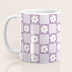 Retro Daisy Flower Checker in Purple Coffee Mug Gallery Image 3