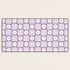 Retro Daisy Flower Checker in Purple Desk Mat Gallery Image 3