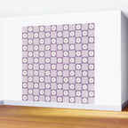 Retro Daisy Flower Checker in Purple Wall Mural Gallery Image 2
