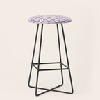Retro Daisy Flower Checker in Purple Stool Gallery Image 1
