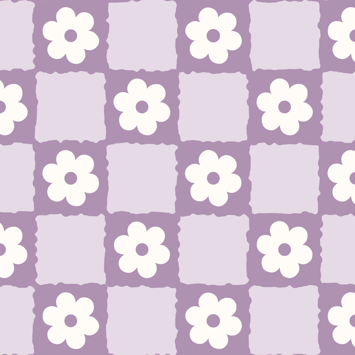 Retro Daisy Flower Checker in Purple Coffee Mug Gallery Image 2