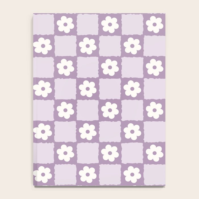 Retro Daisy Flower Checker in Purple Notebook Gallery Image 4