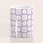 Retro Daisy Flower Checker in Purple Coffee Mug Gallery Image 4