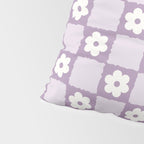 Retro Daisy Flower Checker in Purple Pillow Sham Gallery Image 4