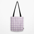 Retro Daisy Flower Checker in Purple Tote Bag Gallery Image 2