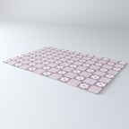 Retro Daisy Flower Checker in Purple Rug Gallery Image 3