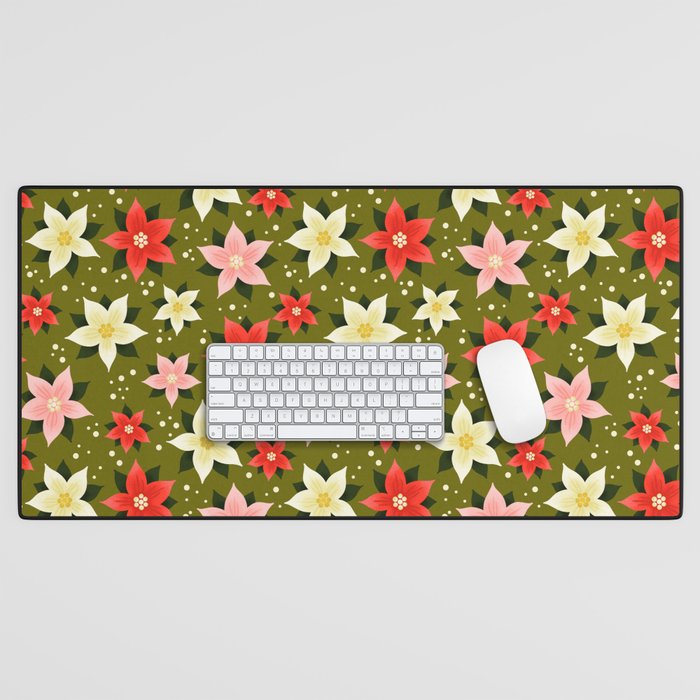 Poinsettia Pattern Desk Mat Gallery Image 1