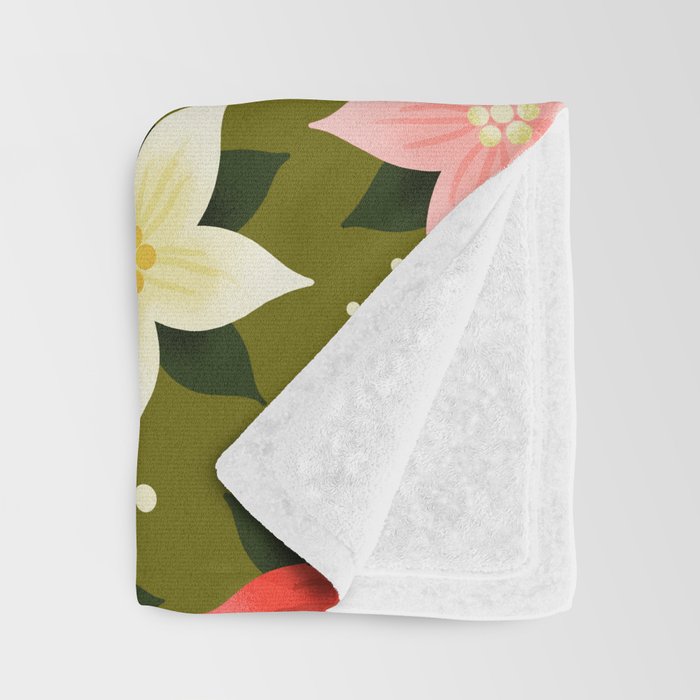 Poinsettia Pattern Throw Blanket Gallery Image 3