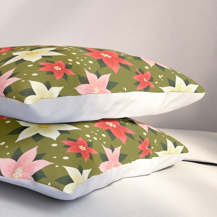 Poinsettia Pattern Pillow Sham Gallery Image 3