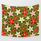 Poinsettia Pattern Wall Tapestry Gallery Image 4