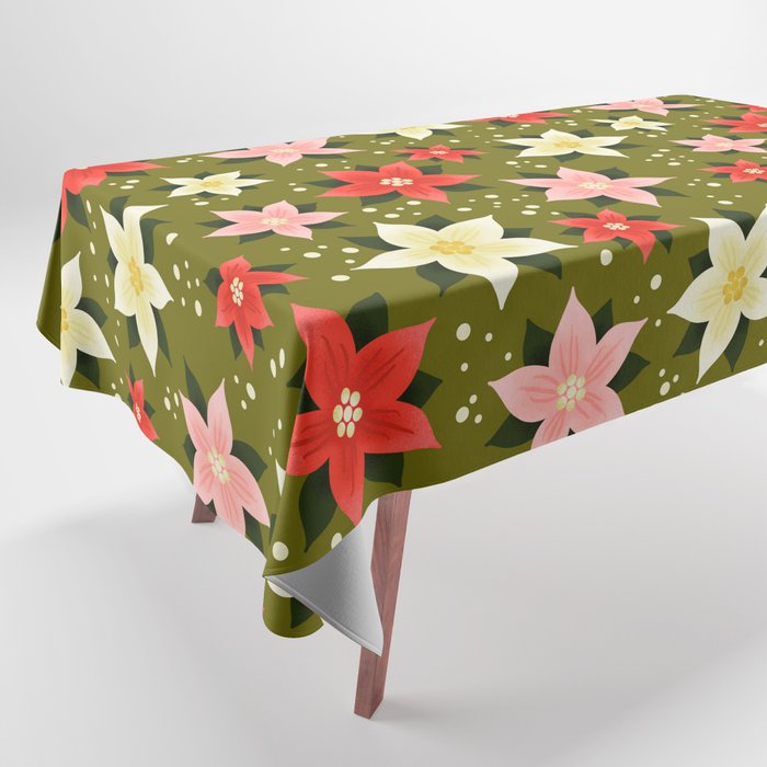 Poinsettia Pattern Tablecloth Gallery Image 1