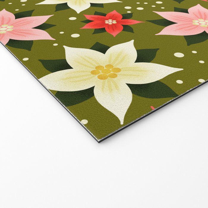 Poinsettia Pattern Welcome Mat Gallery Image 2
