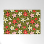 Poinsettia Pattern Welcome Mat Gallery Image 1