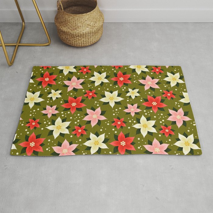 Poinsettia Pattern Rug Gallery Image 1