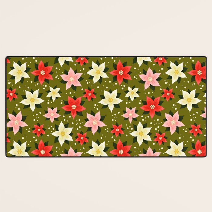 Poinsettia Pattern Desk Mat Gallery Image 3