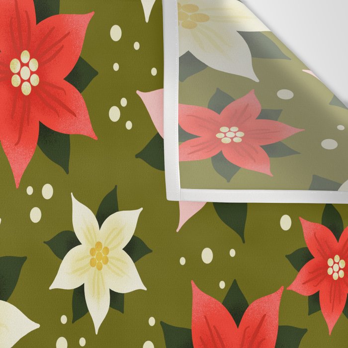 Poinsettia Pattern Wall Tapestry Gallery Image 3