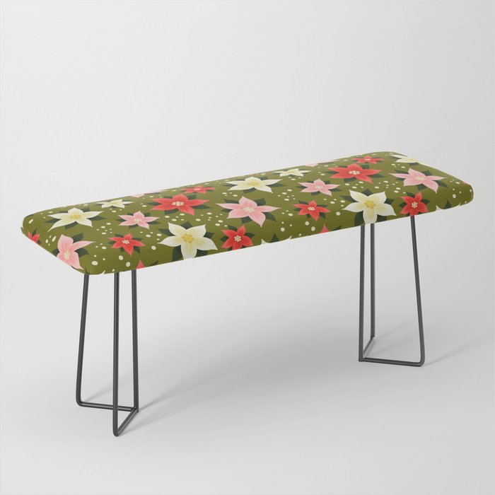 Poinsettia Pattern Bench Gallery Image 1