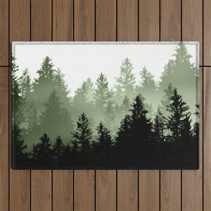 Green Forest Dream #1 #decor #art #society6 Outdoor Rug Gallery Image 1