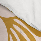 Pale Blush and Mustard Wispy Leaves Contemporary Pattern Comforter Gallery Image 4