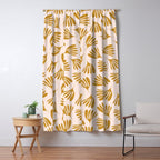 Pale Blush and Mustard Wispy Leaves Contemporary Pattern Window Curtain Gallery Image 5