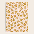 Pale Blush and Mustard Wispy Leaves Contemporary Pattern Poster Gallery Image 4
