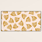 Pale Blush and Mustard Wispy Leaves Contemporary Pattern Desk Mat Gallery Image 3