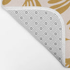 Pale Blush and Mustard Wispy Leaves Contemporary Pattern Bath Mat Gallery Image 2