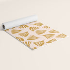 Pale Blush and Mustard Wispy Leaves Contemporary Pattern Yoga Mat Gallery Image 2