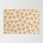 Pale Blush and Mustard Wispy Leaves Contemporary Pattern Rug Gallery Image 2