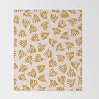 Pale Blush and Mustard Wispy Leaves Contemporary Pattern Throw Blanket Gallery Image 2