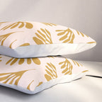 Pale Blush and Mustard Wispy Leaves Contemporary Pattern Pillow Sham Gallery Image 3