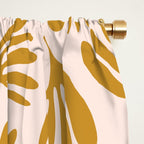 Pale Blush and Mustard Wispy Leaves Contemporary Pattern Window Curtain Gallery Image 2