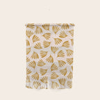 Pale Blush and Mustard Wispy Leaves Contemporary Pattern Wall Hanging Gallery Image 1