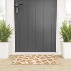 Pale Blush and Mustard Wispy Leaves Contemporary Pattern Welcome Mat Gallery Image 3