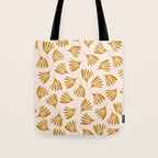 Pale Blush and Mustard Wispy Leaves Contemporary Pattern Tote Bag Gallery Image 1