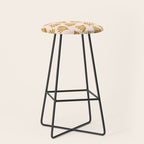Pale Blush and Mustard Wispy Leaves Contemporary Pattern Stool Gallery Image 1