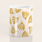 Pale Blush and Mustard Wispy Leaves Contemporary Pattern Coffee Mug Gallery Image 4
