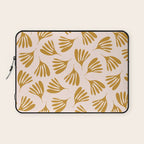 Pale Blush and Mustard Wispy Leaves Contemporary Pattern Laptop Sleeve Gallery Image 1