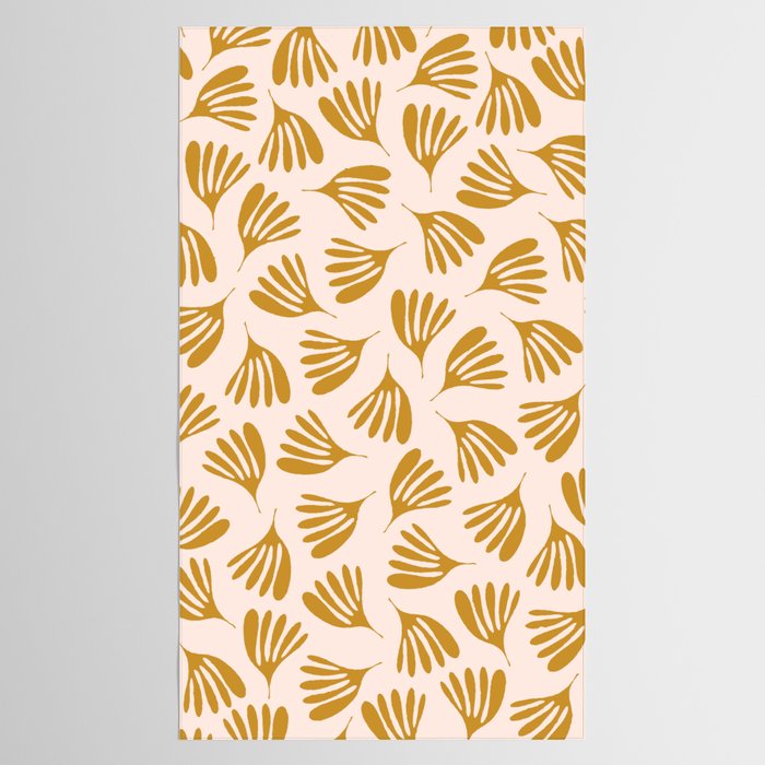Pale Blush and Mustard Wispy Leaves Contemporary Pattern Tablecloth Gallery Image 2