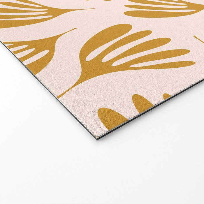 Pale Blush and Mustard Wispy Leaves Contemporary Pattern Welcome Mat Gallery Image 2