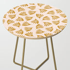Pale Blush and Mustard Wispy Leaves Contemporary Pattern Side Table Gallery Image 2