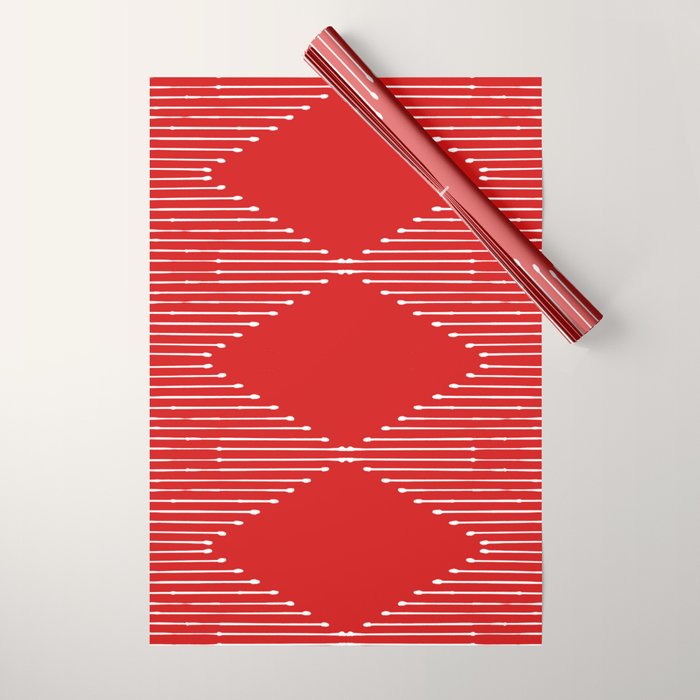 Geo (Red) Wrapping Paper Gallery Image 1