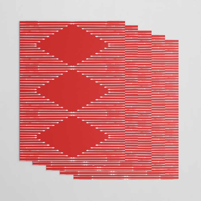 Geo (Red) Wrapping Paper Gallery Image 3