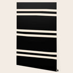 Double Cuff Stripe Nearly Solid Minimalist Pattern in Black and Almond Cream Wallpaper Gallery Image 2