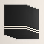 Double Cuff Stripe Nearly Solid Minimalist Pattern in Black and Almond Cream Wrapping Paper Gallery Image 3