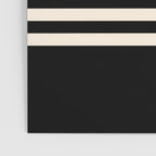 Double Cuff Stripe Nearly Solid Minimalist Pattern in Black and Almond Cream Poster Gallery Image 3
