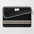 Double Cuff Stripe Nearly Solid Minimalist Pattern in Black and Almond Cream Laptop Sleeve Gallery Image 2